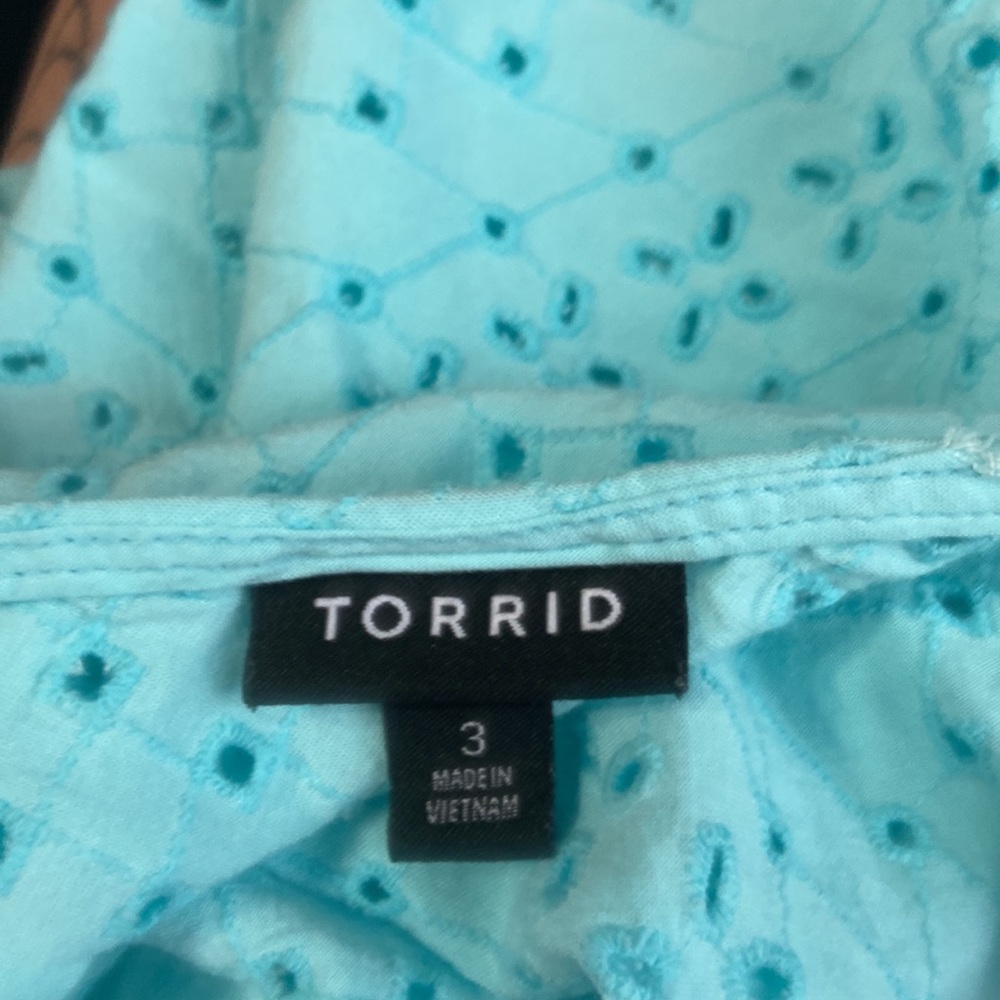 Torrid Lt. Blue Eyelet Tank Top - Picture 4 of 4